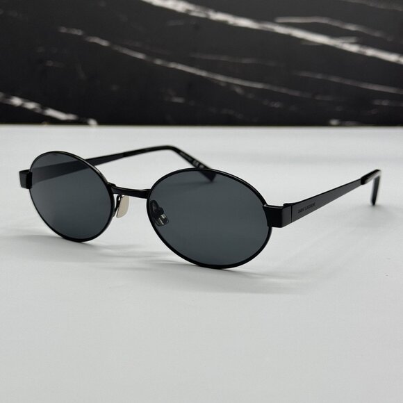 NEW SAINT LAURENT SL692 001 OVAL BLACK UNISEX SUNGLASSES SL 692 001 main image 8